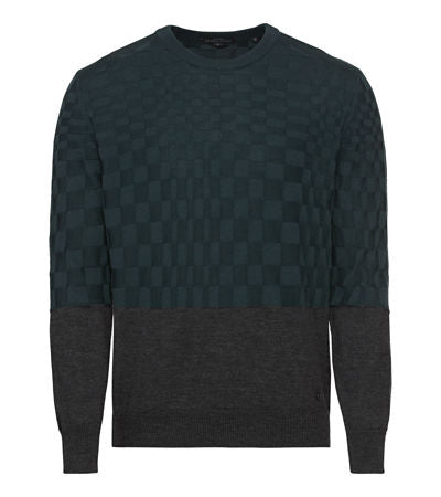 Bi-Colour Crew Neck Sweater ugrn/dgrym XL